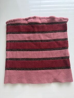 Striped Pink & Burgundy Knit Tube Skirt - Women's